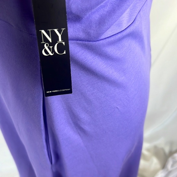 NWT Purple Ruffled Cotton Fit and Flare Dress - Picture 5 of 7